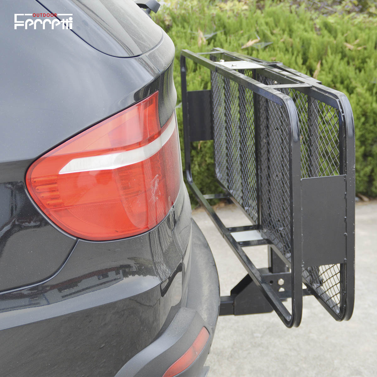 Folding,Hitch-mounted,basket-style cargo carrier