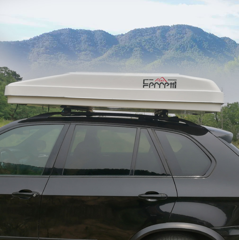 Rooftop tent with roof rack