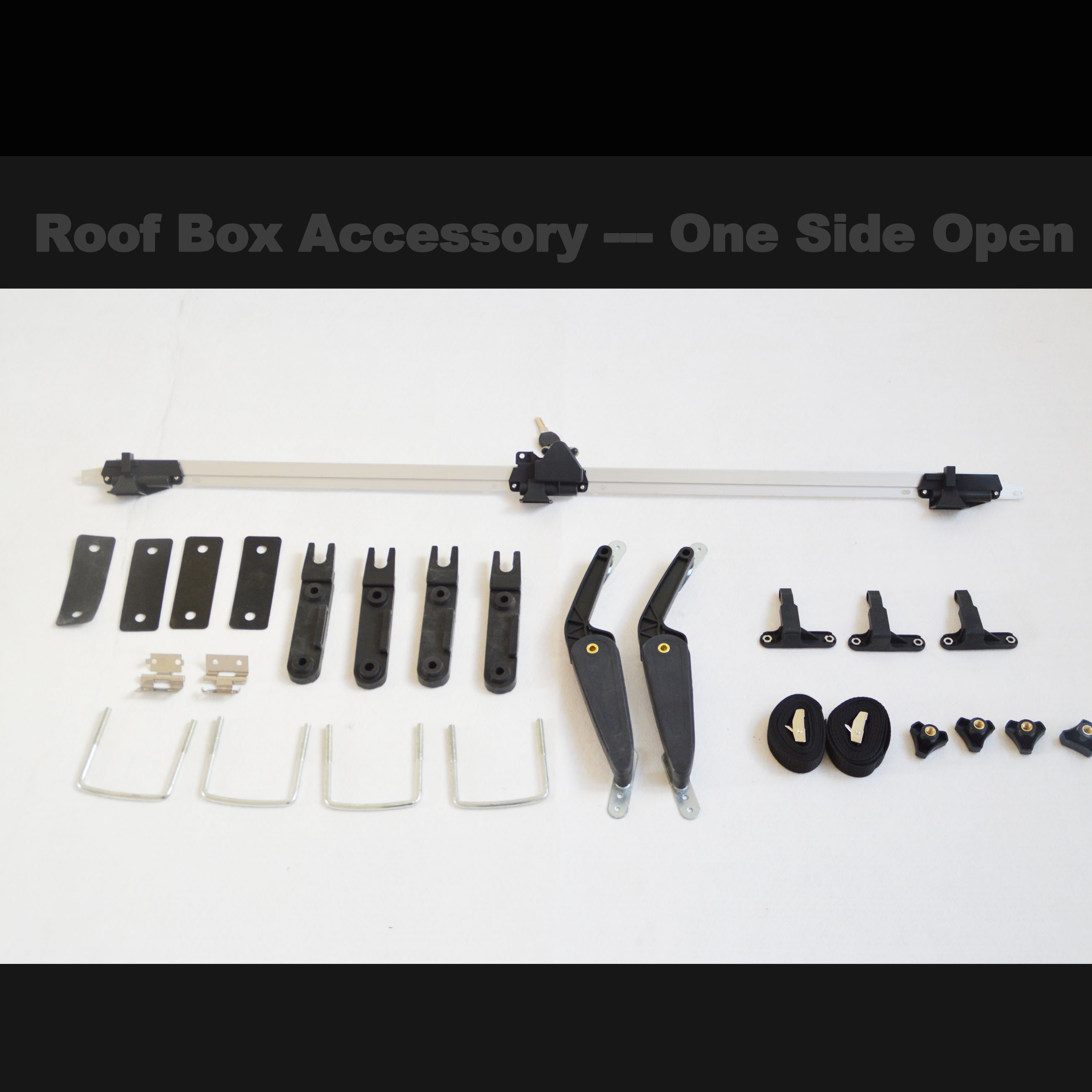 Roof box accessories —one side open